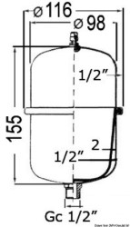 Akumulatorski spremnik f. svježe w. pumpa/grijač vode 1 l